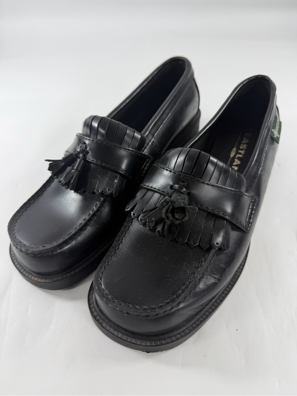Eastland Womens Black Leather Kiltie Tassel Loafers Shoes Size 9 M 165656